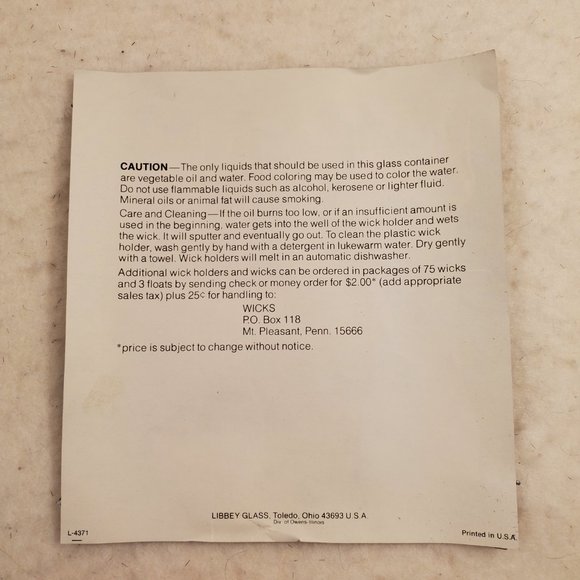 VTG Crystal Libbey Glass 9” Floating Candle Holder with Float and 25 Extra Wicks - Picture 6 of 6